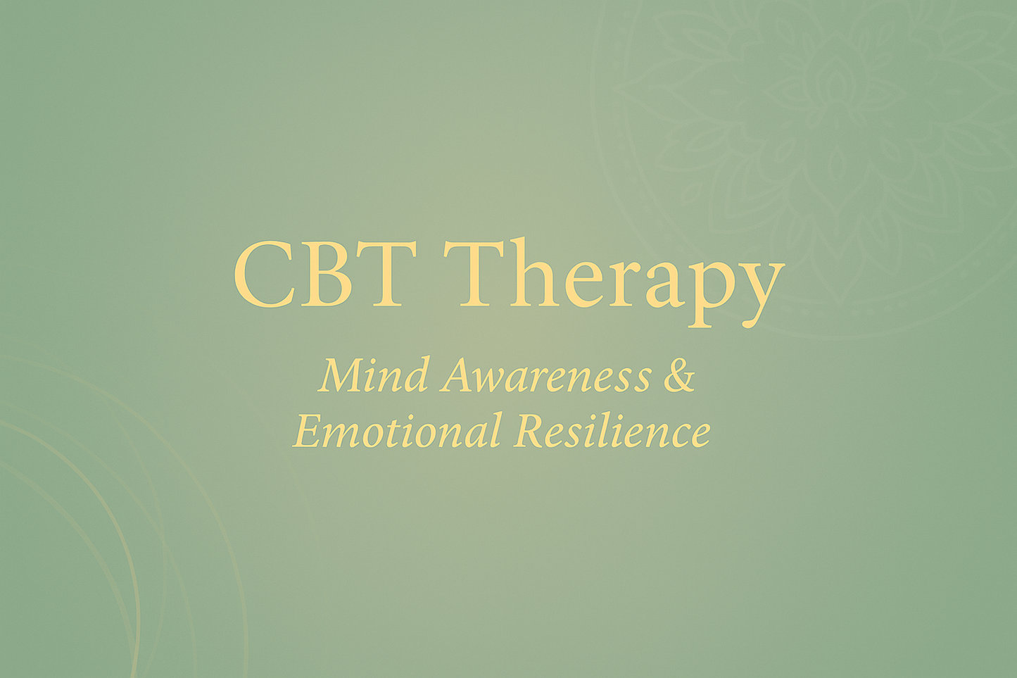 CBT (Cognitive behavioral Therapy)